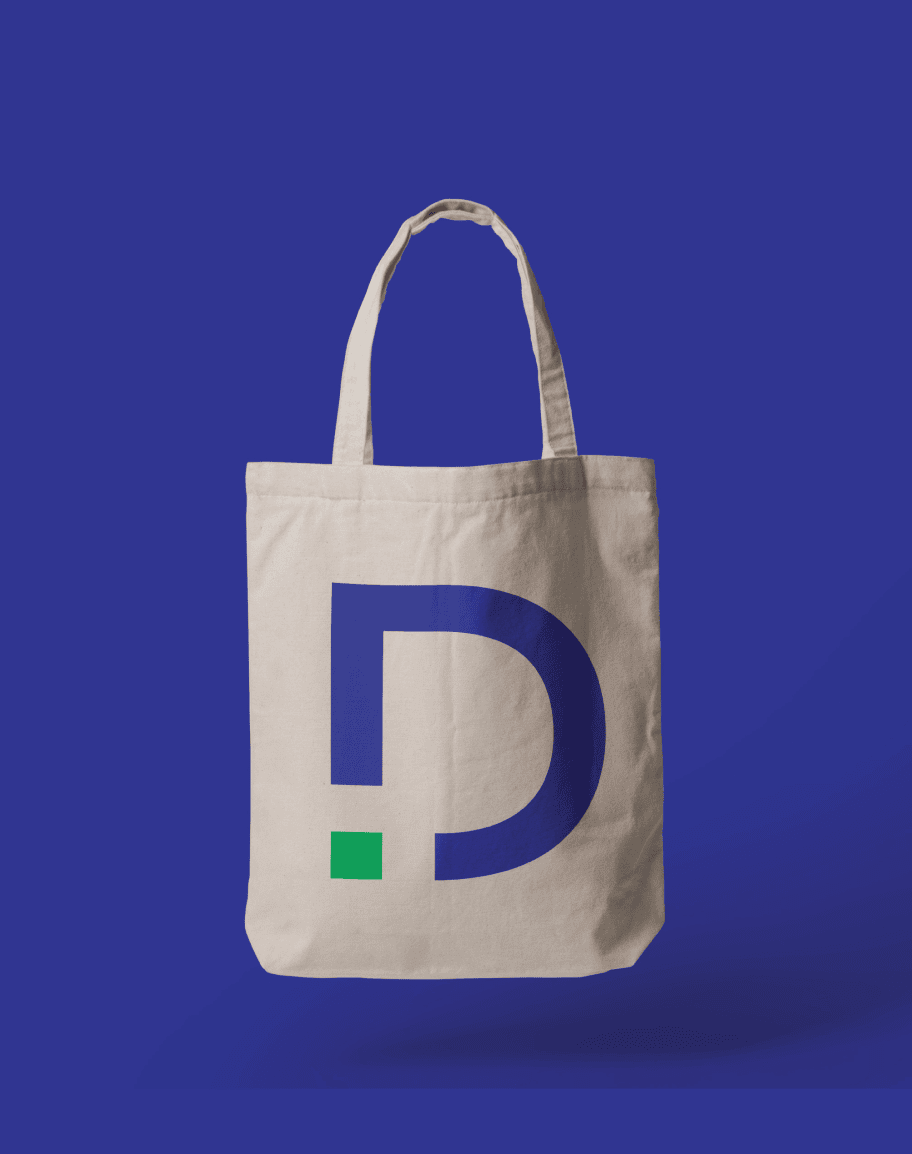 DealsPlus bag on blue background